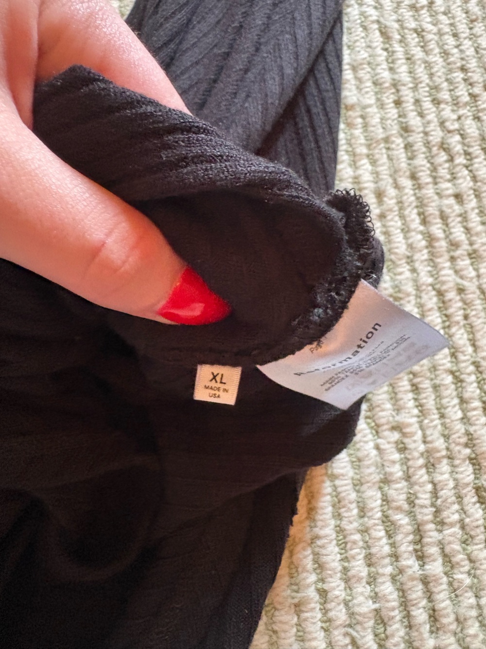 Reformation Black Ribbed Wrap Top - Picture 4 of 4